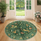 DUKINO 4ft Round Rug, Washable Animal Small Round Area Rug Non Slip, by DUKINO