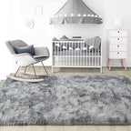 6x9 Large Tie-Dyed Grey Fluffy Area Rug Non-Slip - Image 7