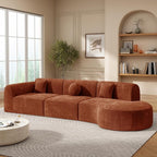Merax 140" Curved Polyester Sectional Sofa Set, 7 Seat Modern Cloud Couch by Merax