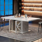LVB Modern Dining Table for 4 to 6, Wooden Pedestal Dining Room Table - Image 9