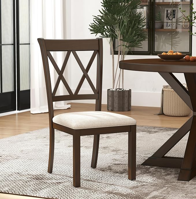 Roundhill Furniture Windvale Fabric Upholstered Dining Chair - Image 5