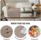 Genina Waterproof Couch Cover, Washable Anti-Slip 67 inch Sofa Covers - Image 4