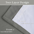 Dark Grey Pinch Pleated Linen Blackout Curtains 90 Inches Long - Image 4