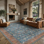 6x9 Area Rugs - Washable Vintage Retro Living Room Rug, Soft Ultra Thin Non by Yarooge