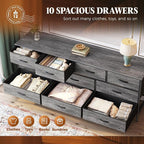 Huuger 63 Inch Dresser for Bedroom, Long Dresser - Image 5