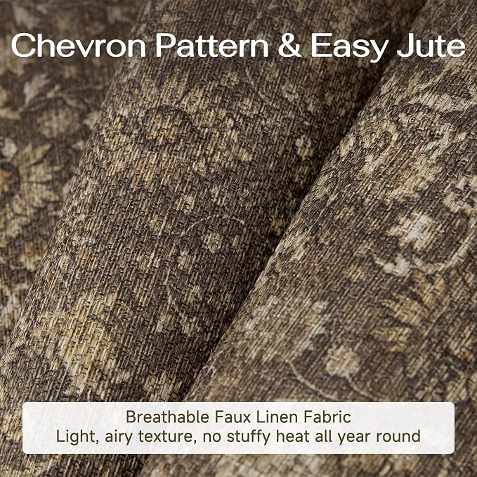 5x7 Brown Linen Look Washable Area Rug - Image 6