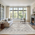 7x9 Area Rugs for Living Room, Large Washable Rug, Dining Room, Low Pile by Zesthome