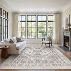 6x9 Area Rugs for Living Room, Large Washable Rug, Dining Room, Low Pile by Zesthome