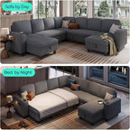 LINSY HOME Sectional Sleeper Sofa Pull Out Couches - Image 3