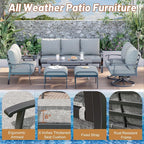 HOMREST Outdoor Furniture Thickened Cushion 360 Degree Swivel Rocking Patio - Image 5