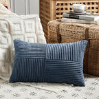 Fancy Homi 2 Packs Dusty Blue Lumbar Decorative Throw Pillow Covers 16x32 Inch - Image 2