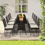 Tangkula 10 Pieces Wicker Patio Dining Set, Outdoor Rattan Table & Chairs Set - Image 2
