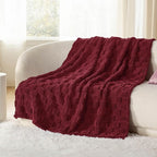 Bedsure GentleSoft Burgundy Throw Blanket - Image 6