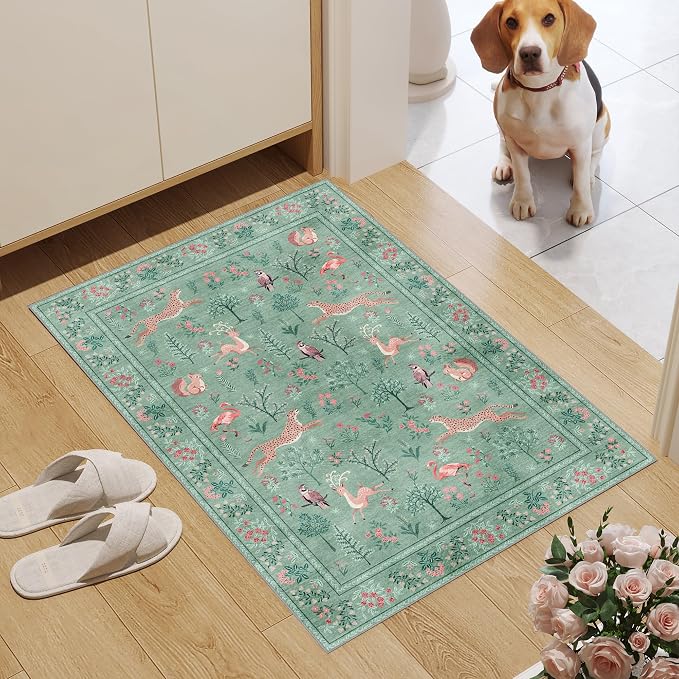 DUKINO 2x3 Entryway Rug, Washable Door Mat Animal Rug - Image 3