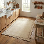 GarveeHome 3x5 Scalloped Washable Area Rug Non Slip Bedroom Entryway Rug | Soft by GarveeHome