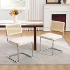 Zesthouse Natural Rattan Dining Chairs Set of 2, Mid Century Modern Dining by Zesthouse