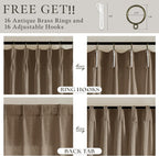 Pinch Pleat Linen Memory Trained Semi Sheer Brown Curtains 126 Inches Long | - Image 2