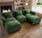 ELUCHANG 116" U Shaped Modular Sectional Cloud Couch by ELUCHANG