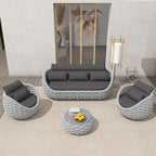 TWT Aluminum Patio Furniture Set Three Seater Sofa Outdoor Furniture Set by TWT