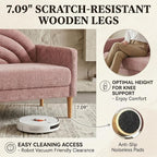 63" Small Loveseat Sofa for Small Spaces, Mid Century Modern Sofa, Linen - Image 7