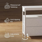 Huuger LED TV Stand for Bedroom, 55 Inch Fabric Dresser - Image 8