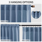Stone Blue Linen Curtains 84 Inches Long - Image 2