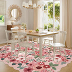 DUKINO 8x10 Area Rug for Living Room, Floral Washable Rug Non Slip, Low Pile - Image 8