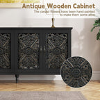 ARTPOWER 61.8" Hollow Carved Wood Accent Cabinet - Image 8