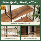 Huuger 4 Tier Bookshelf, L Shaped Corner Bookshelf - Image 8