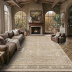 Schweek 8x10 Washable Area Rugs Khaki Vintage Carpet Non Slip by Schweek