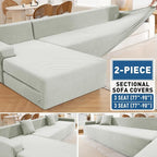 ZNSAYOTX Sectional Couch Covers, Stretch Jacquard Slipcovers - Image 4