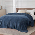 Bedsure GentleSoft Fleece Blanket California King Blue - Image 2