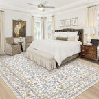 Area Rug 8x10 Washable Rug, Vintage Boho Medallion Rugs Non-Slip Soft Low Pile - Image 2