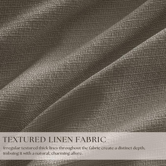 Dark Flax 100 Inch Blackout Pinch Pleated Curtains 2 Panel Set, Taupe | Thick - Image 3