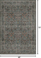 Dark Green 4x6 Entryway Rug, Washable Area Rug 4x6 - Image 2