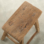 Artissance Vintage Wooden Stool, Solid Natural Wood 12–20" W x 6–9" D x 18–22" H - Image 8