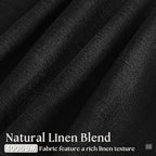 Black Pinch Pleated Linen Semi Sheer 90 Inch Curtains 2 Panels | Light Filtering - Image 3