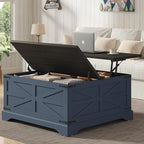 Furnideco 35.5''W Square Coffee Table Farmhouse Lift top Coffee Table - Image 3