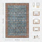 6x9 Area Rugs - Washable Vintage Retro Living Room Rug, Soft Ultra Thin Non - Image 2