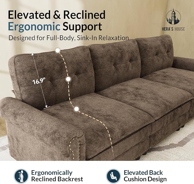 HERA'S HOUSE 3 Pieces Modular Sectional Sofa Sets, Oversized Couch Set - Image 9