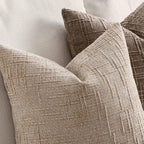 MIULEE Chenille Textured Throw Pillow Covers Oatmeal 16x16 Set of 2 | Slubby - Image 3