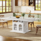 HSH Dining Table for 4–6, Wood Rectangle Dinner Table - Image 8