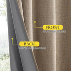 NICETOWN Burlap Vintage Open Linen Weave Flax Thermal Curtains, 100% Blackout - Image 7