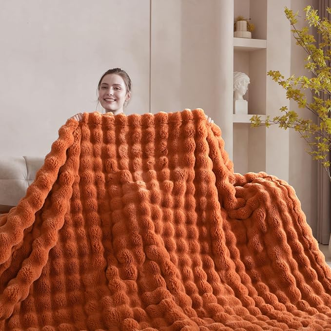 50x60 Inches Ultra-Soft Fuzzy Faux Fur Plush Throw Blanket - Image 2