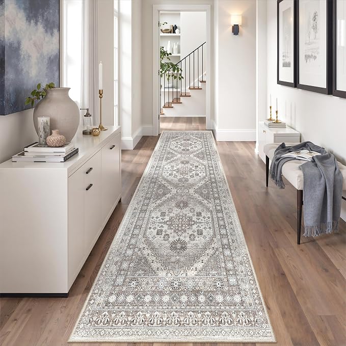2'6 x 8' Runner Rug Non Slip, Washable Kitchen Rugs, Nursery Room, Soft Runner by Zesthome