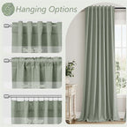 Desert Sage 100% Blackout Linen Curtains 72 Inch Length 2 Panels Set - Image 6