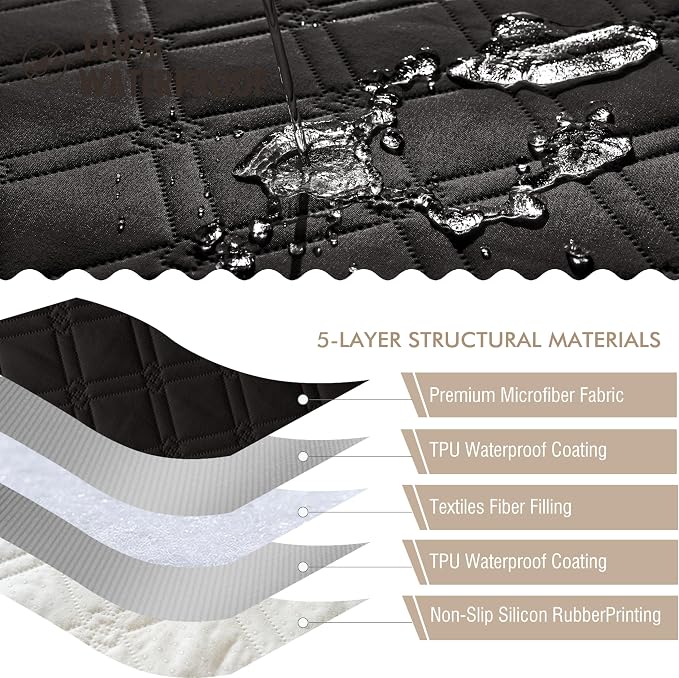 Genina Waterproof Couch Cover, Washable Anti-Slip 67 inch Sofa Covers - Image 5