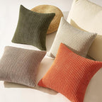 Topfinel 20x20 Sofa Pillow Covers Rust and Olive Green Velvet Throw Pillow - Image 4