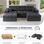 MAXYOYO 104" U Shaped Modular Sectional Sofa - Image 9