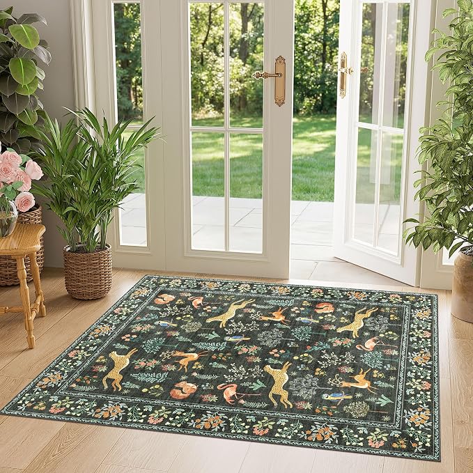 DUKINO 3x4 Rug, Washable Animal Area Rug by DUKINO